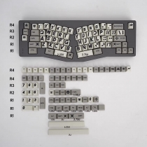 Retro Black Big Letters Pixel 104+38 PBT Dye-subbed Keycap Set Cherry Profile Compatible with ANSI Mechanical Gaming Keyboard